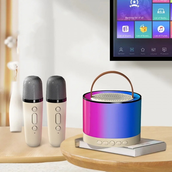 Coluna RGB com Microfones